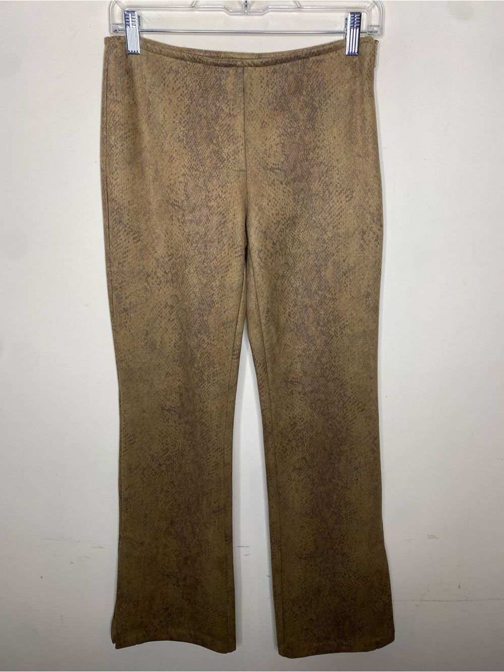 Urban Outfitters Size 0 Faux Suede Snake Print Flare Pants in Brown